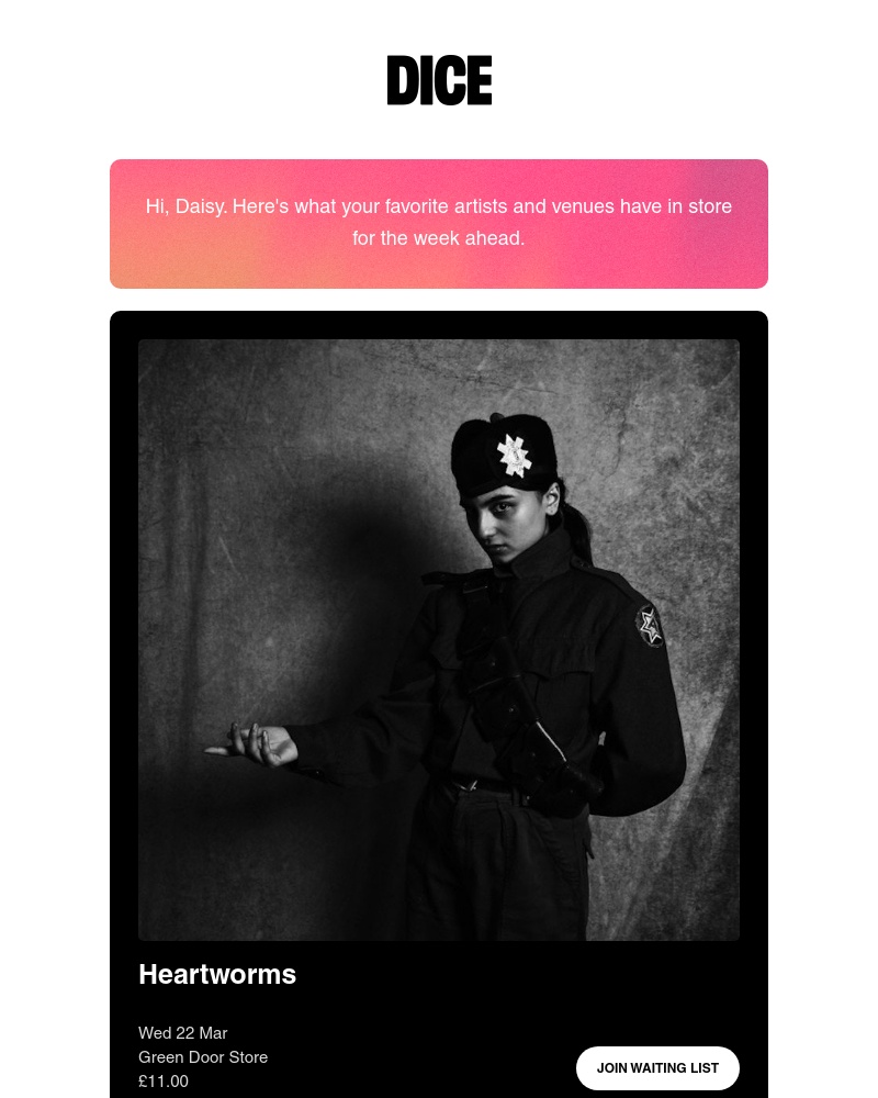 DICE - This week: Heartworms, Pixx + Flip Top Head + TV Room + Coco and the Lost and Hollow Hand