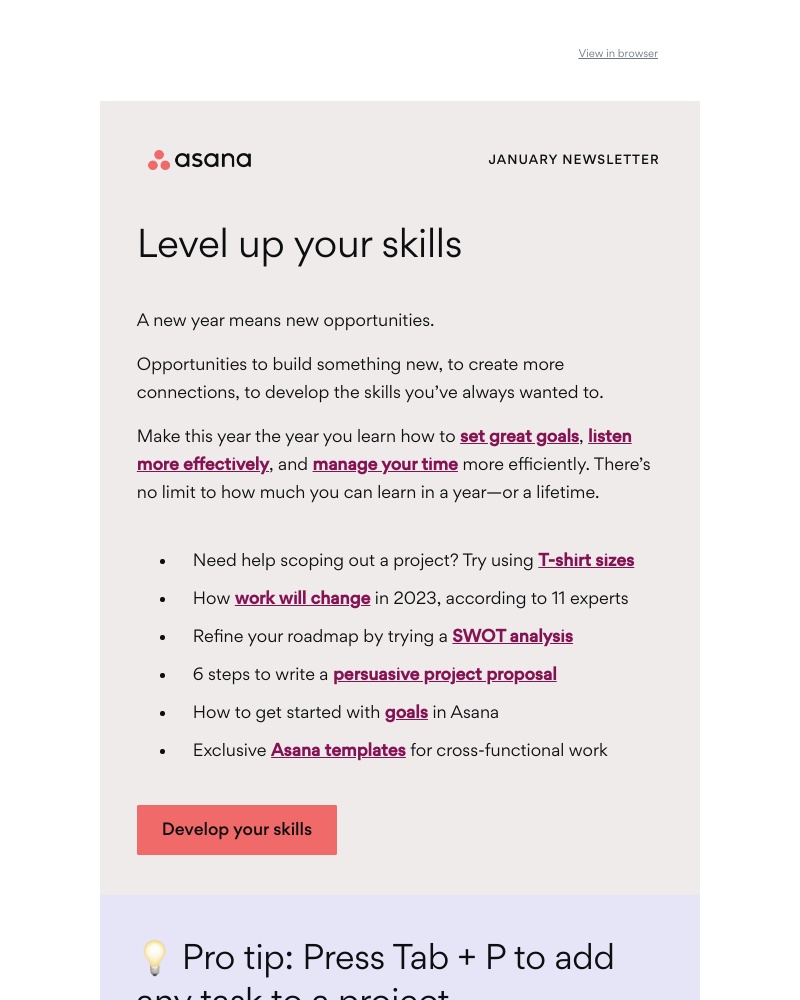 Asana - Three skills that can last a lifetime