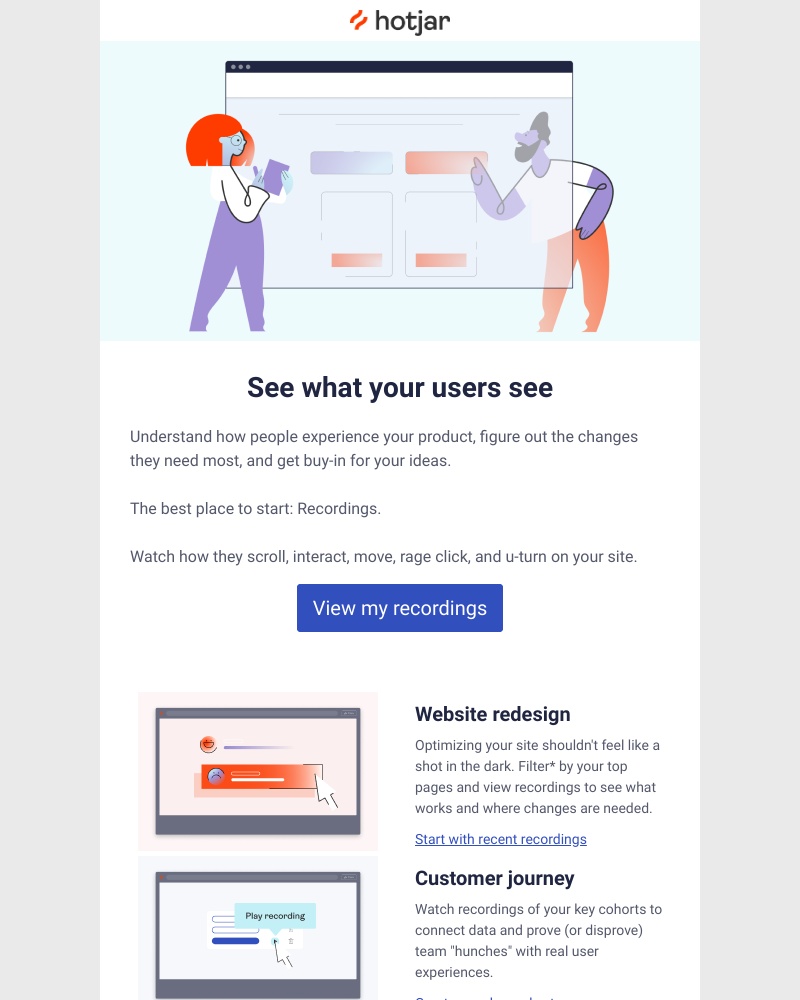 Hotjar - Three ways to use Hotjar with your team