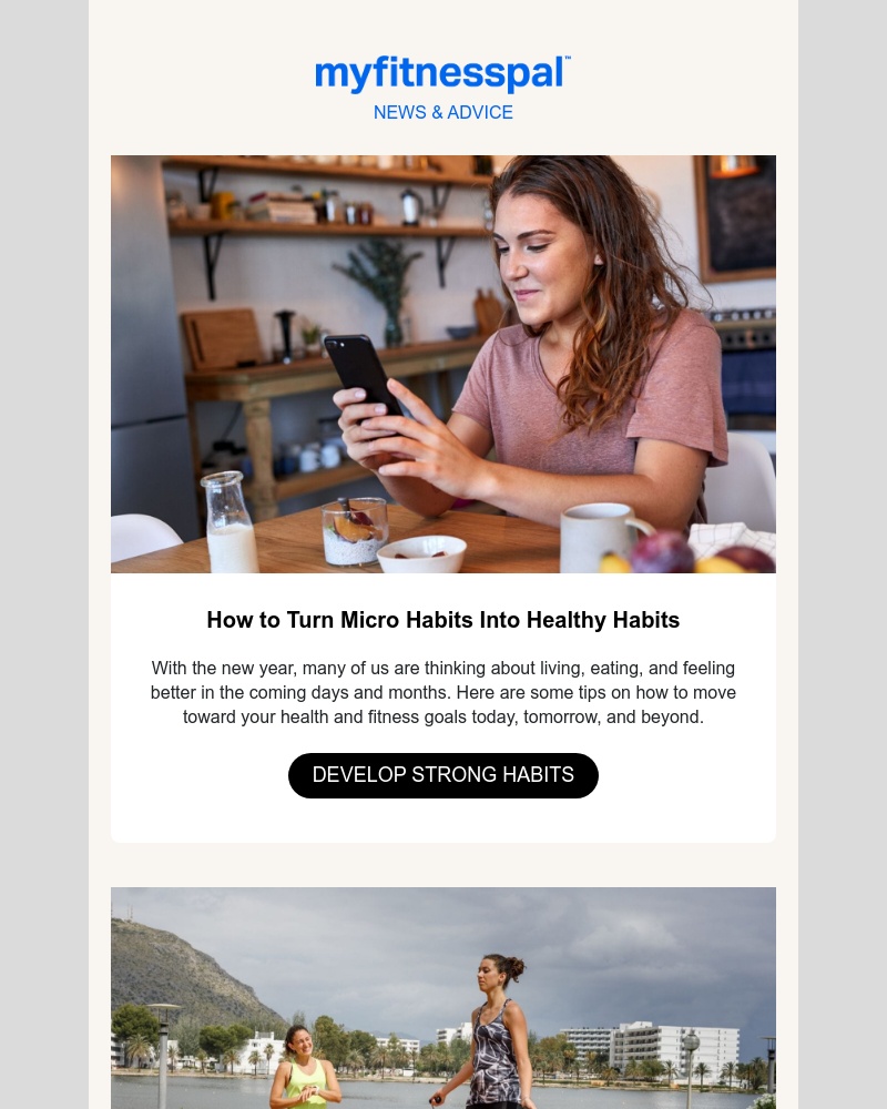 MyFitnessPal - Tips for developing strong healthy habits