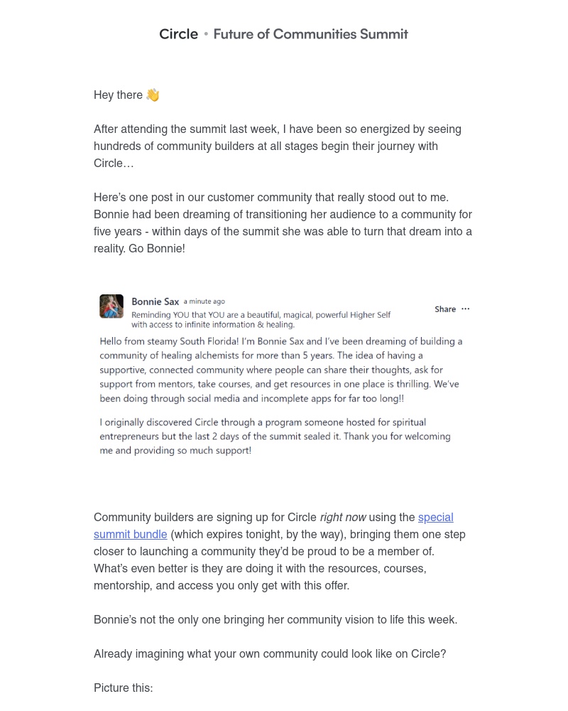 Circle - Today is the day you build your dream community