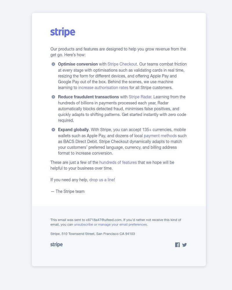 Stripe - Tools from Stripe to help you grow revenue