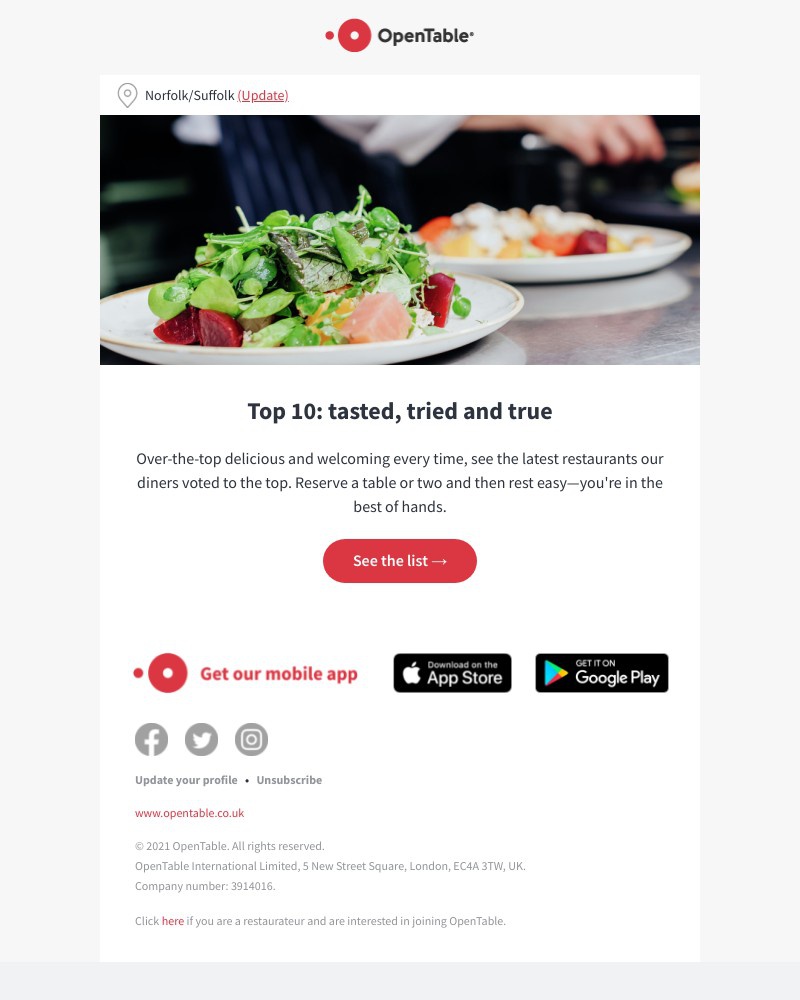 OpenTable - Top 10 Best Overall Restaurants
