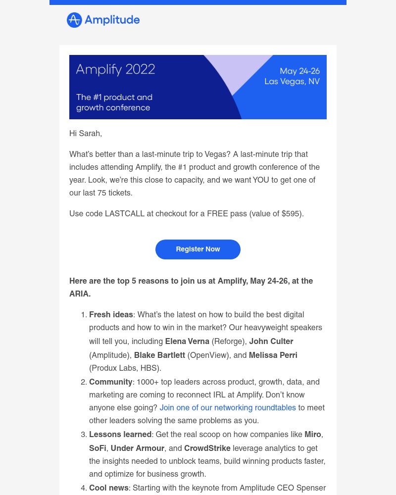 Amplitude - Top 5 reasons why you should come to Amplify