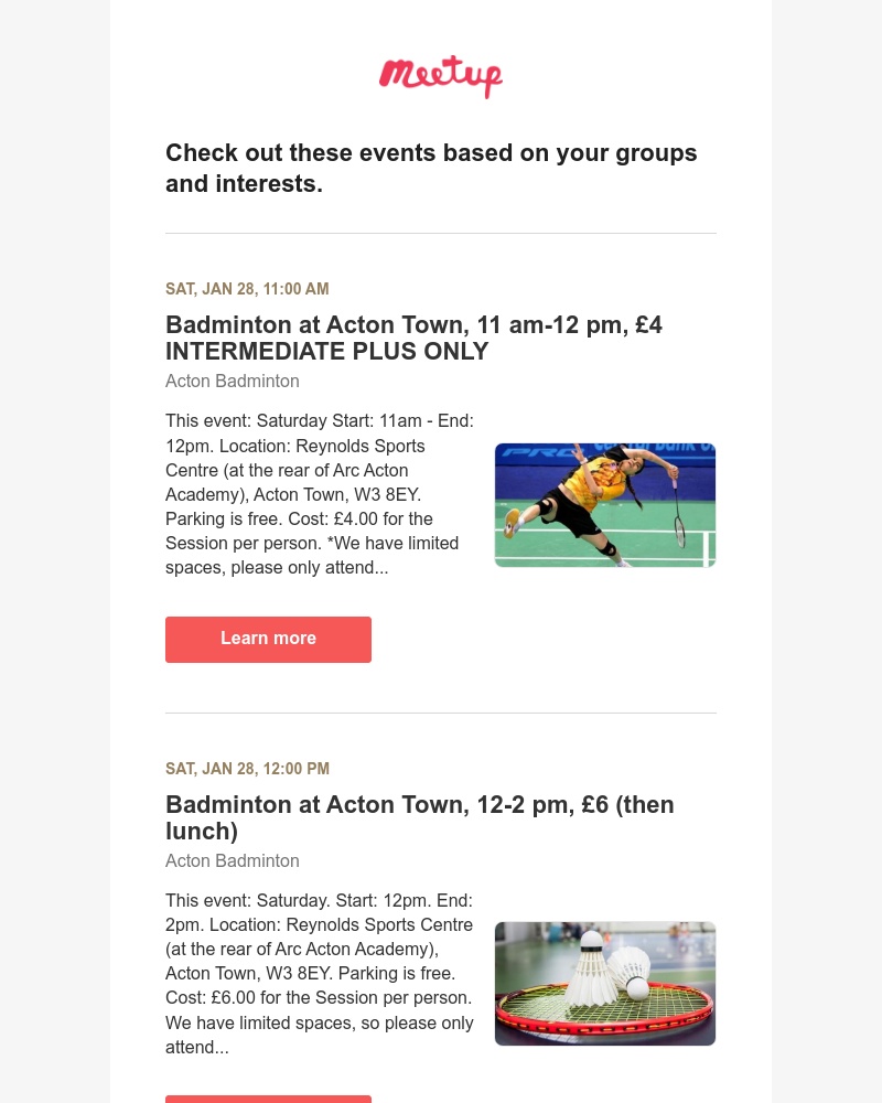 Meetup - Top suggestions for you this week