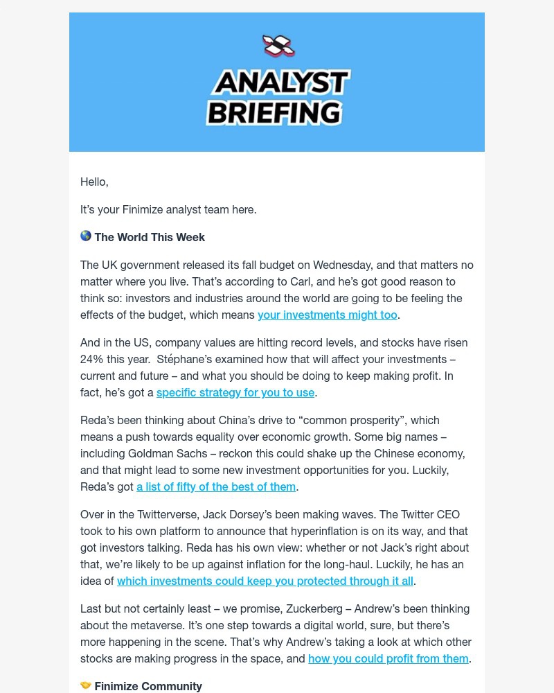 Finimize - 💥 Tour De Finance