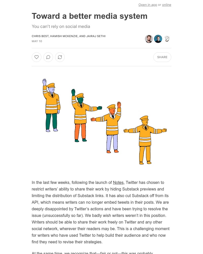 Substack - Toward a better media system