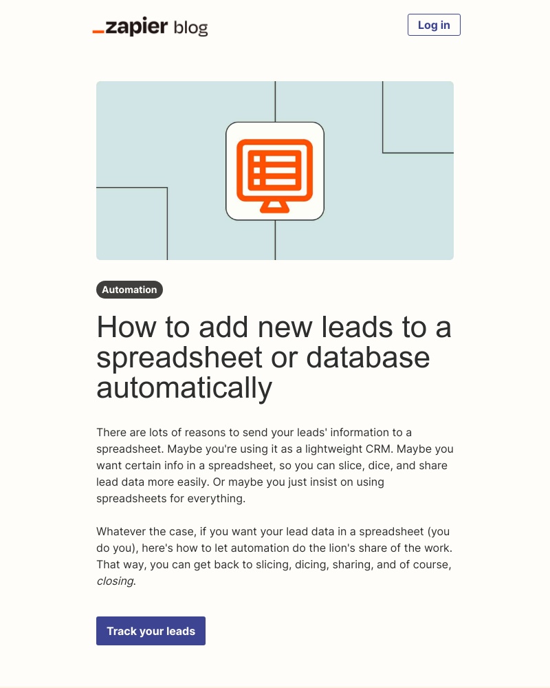 Zapier - Track your leads