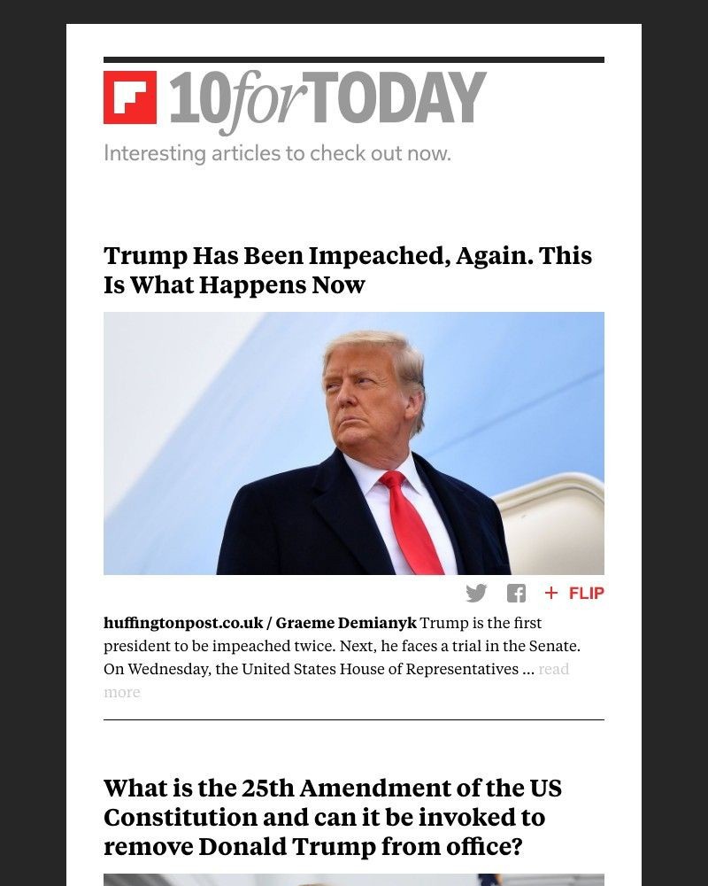 Flipboard - Trump has been impeached for a second time. What happens now?