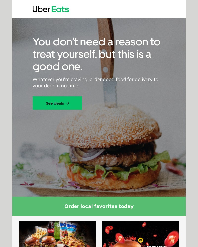 Uber - Try a local favorite for your next meal