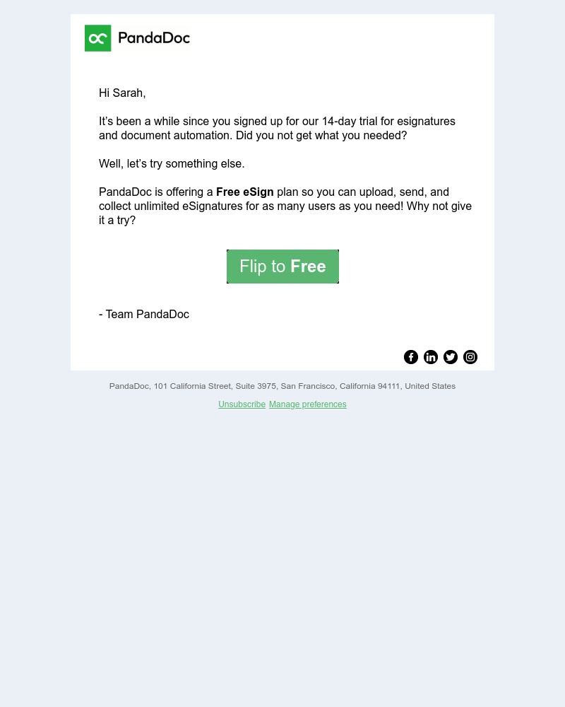 PandaDoc - 🏠 Try our eSign tool, on the house!