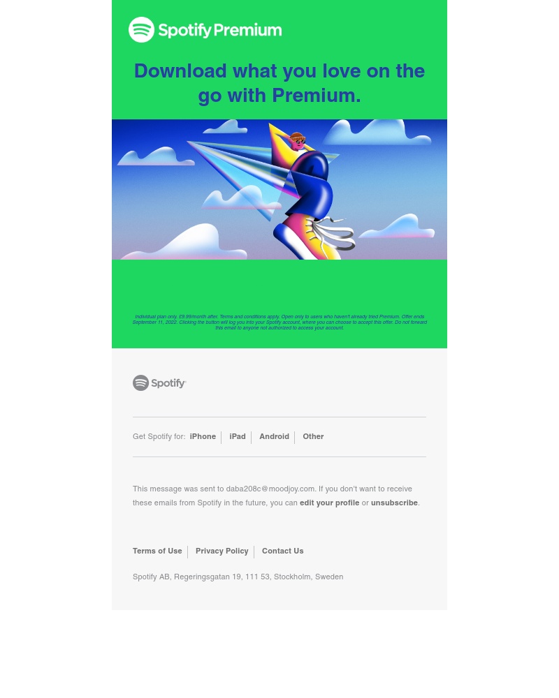 Spotify - Turn yourself up. Get 3 months of Premium, free.