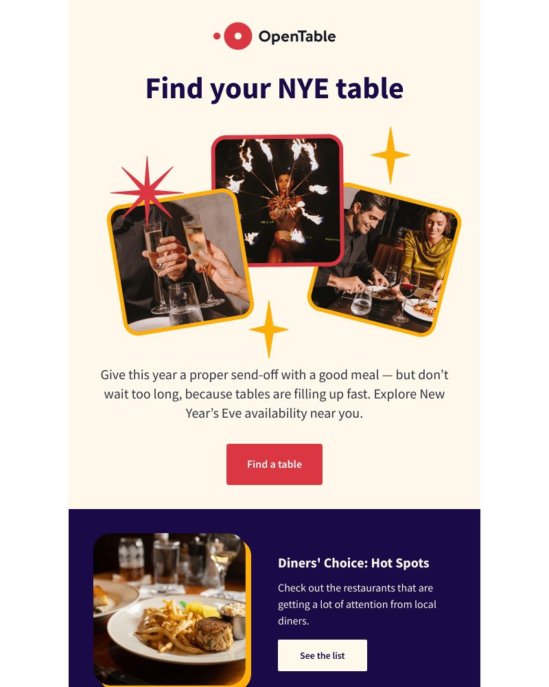 OpenTable - Two days left until 2022 - where are you eating?