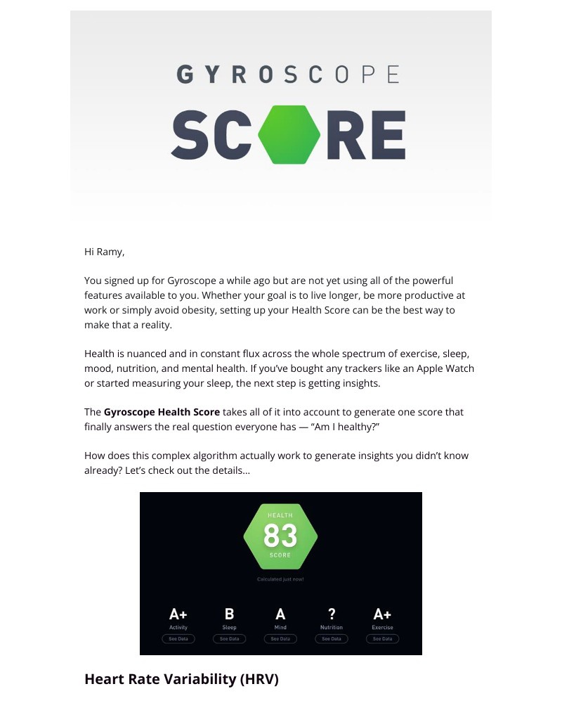 Gyroscope - Unlock your Health Score Ramy! Discounted this week 📈
