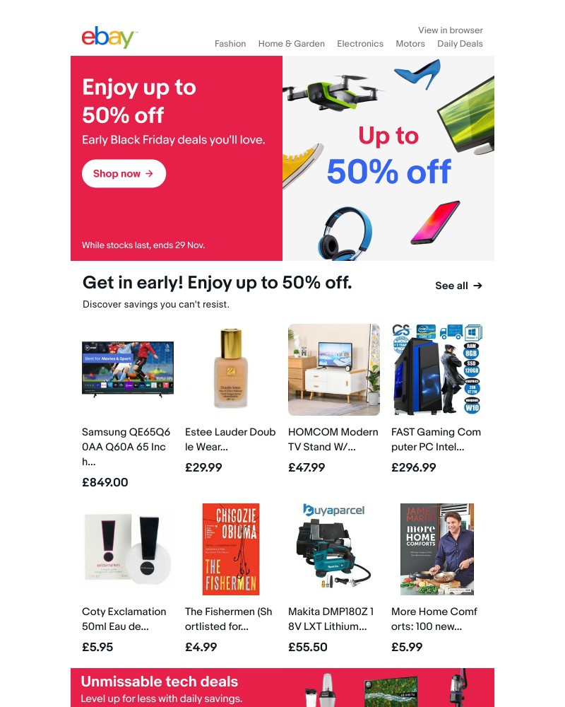 eBay - Up to 50% off early Black Friday deals