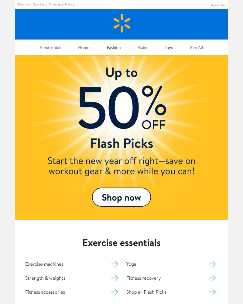 Walmart - Up to 50% off Flash Picks π