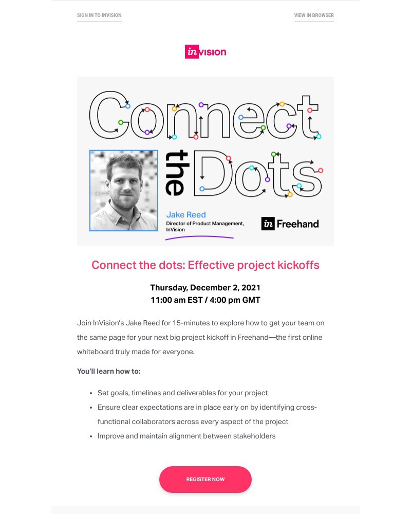 InVision - Upcoming webinar: Reduce project kickoff chaos