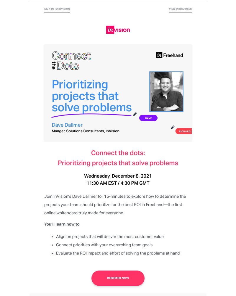 InVision - Upcoming webinar: Your problems, prioritized