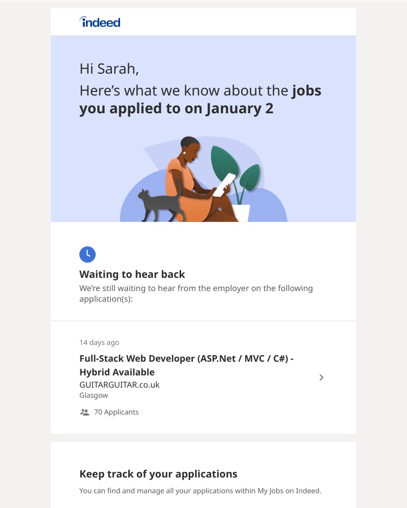 Indeed - Update: Your application status updates from January 2