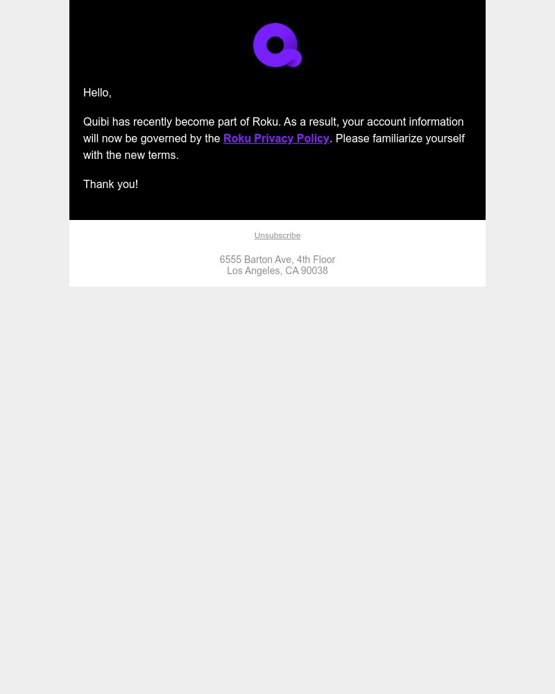 Quibi - Updates to our Privacy Policy