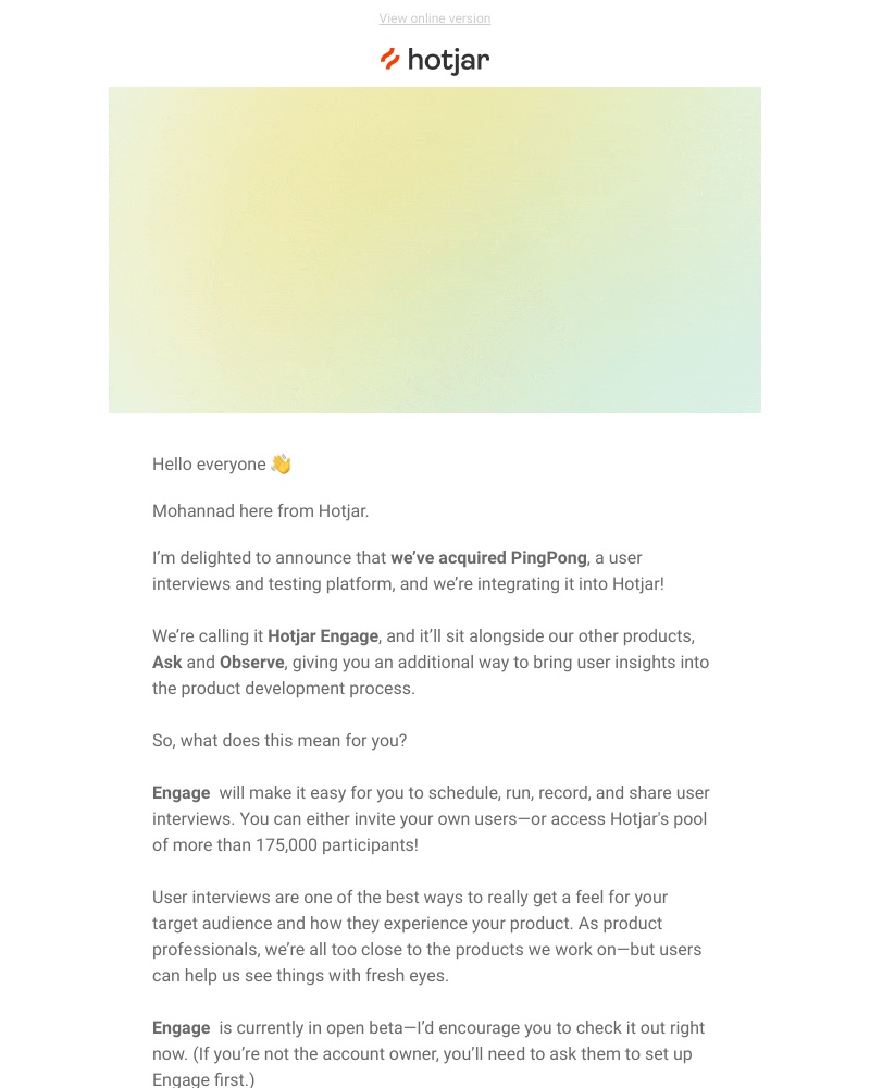 Hotjar - User interviews come to Hotjar 🥳
