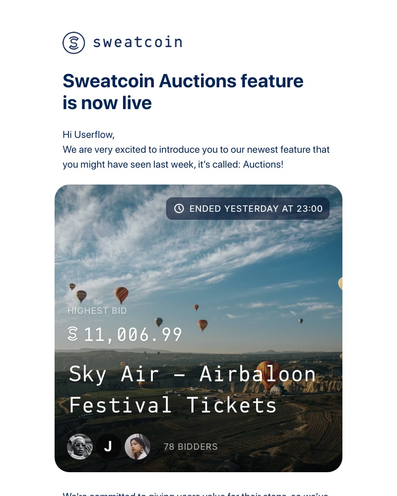 Sweatcoin - Userflow, we BET you are going to love this feature