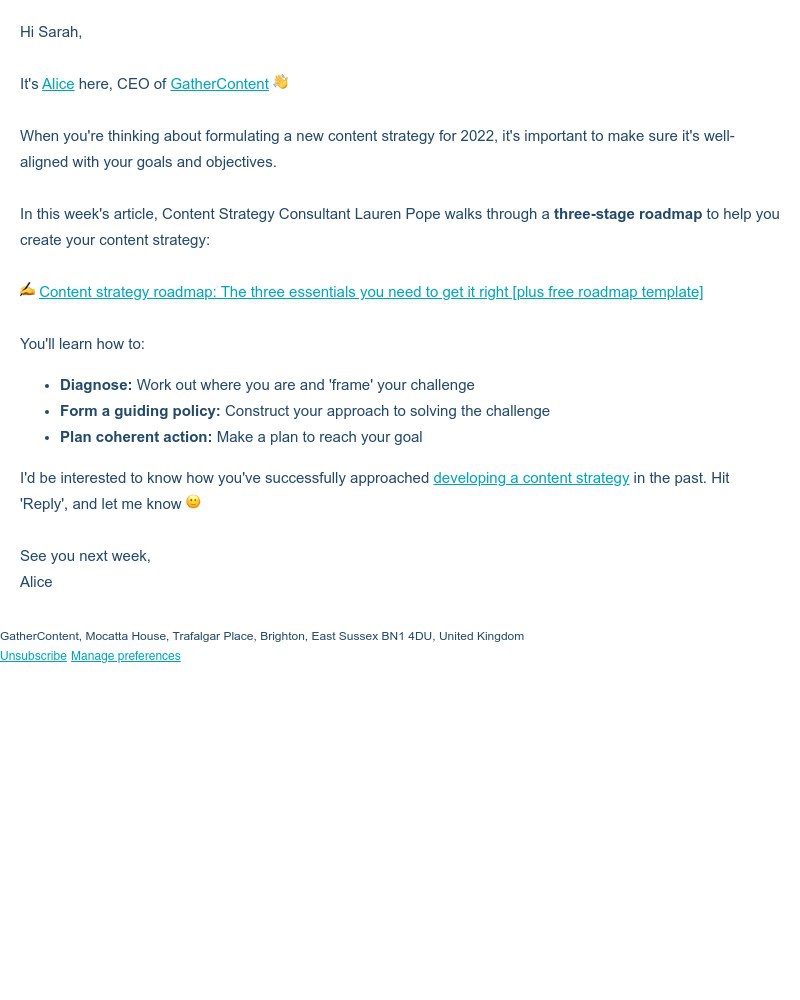GatherContent - Using a content strategy roadmap (Free template π)