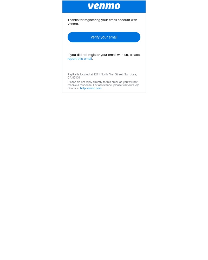 Venmo - Verify Email Address on Venmo