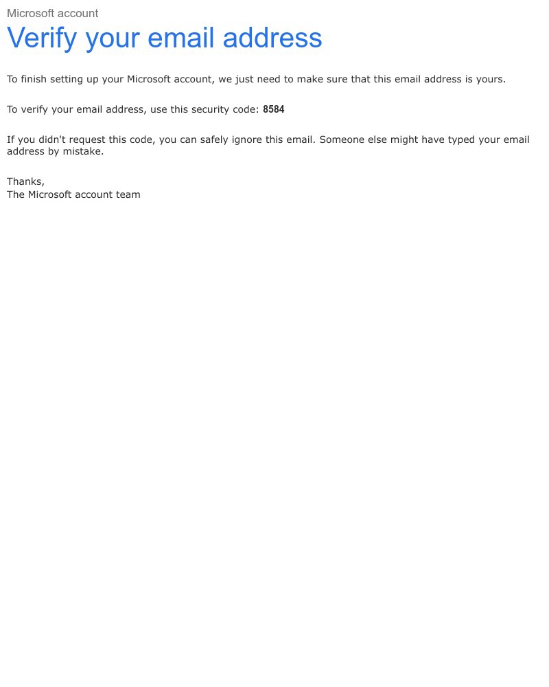 Microsoft Teams - Verify your email address