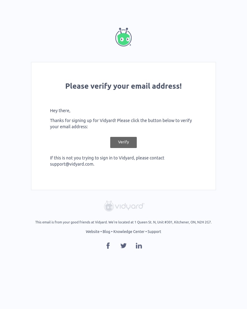 Vidyard - Verify your email address