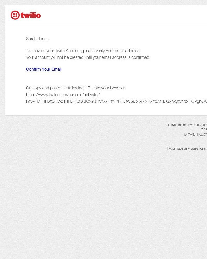 Twilio - Verify your email