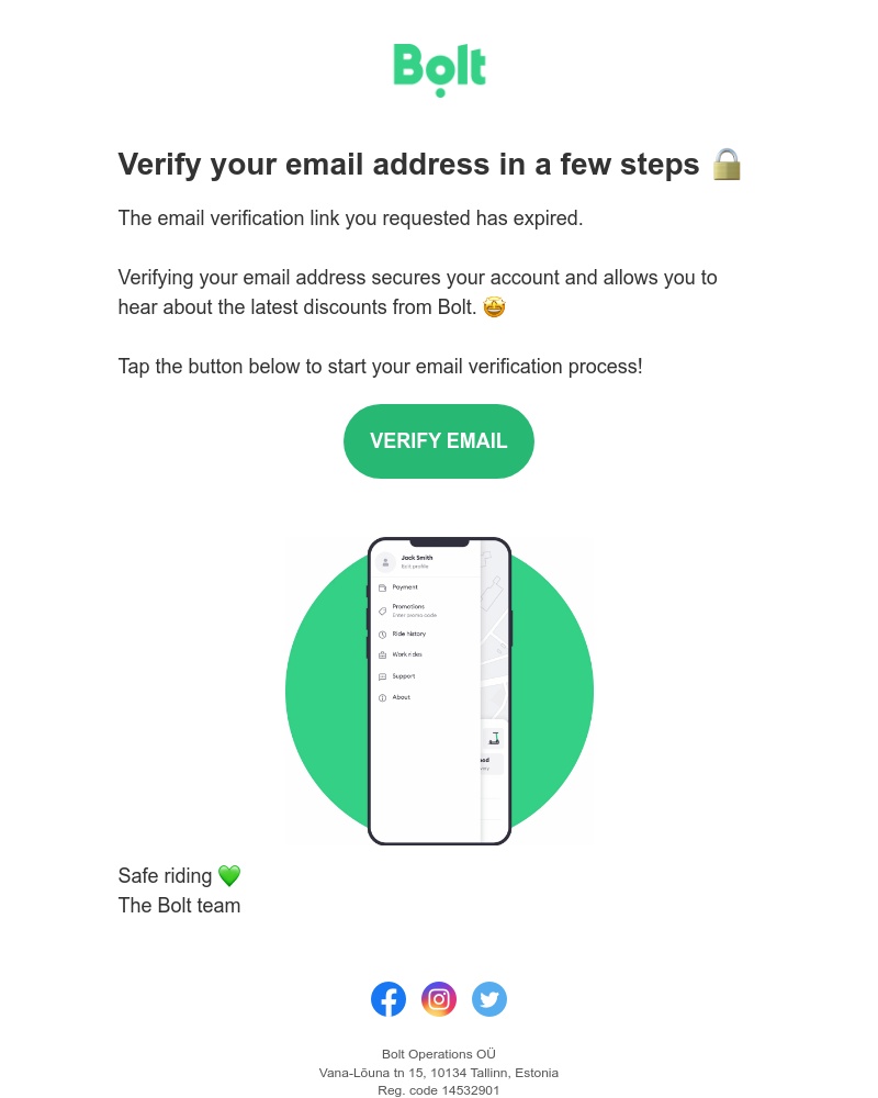 Bolt - Verify your email to get moving