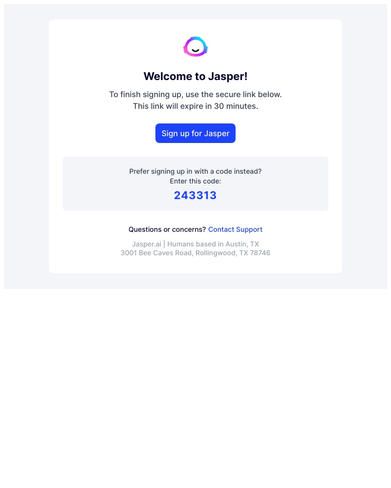 Jasper - Verify your email with Jasper