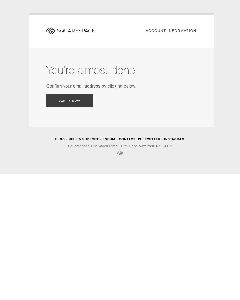 Squarespace - Verify Your Squarespace Account