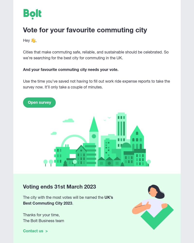 Bolt - Vote for your favourite commuting city 🗳