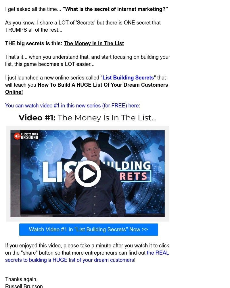 ClickFunnels - want a HUGE LIST of your dream customers?