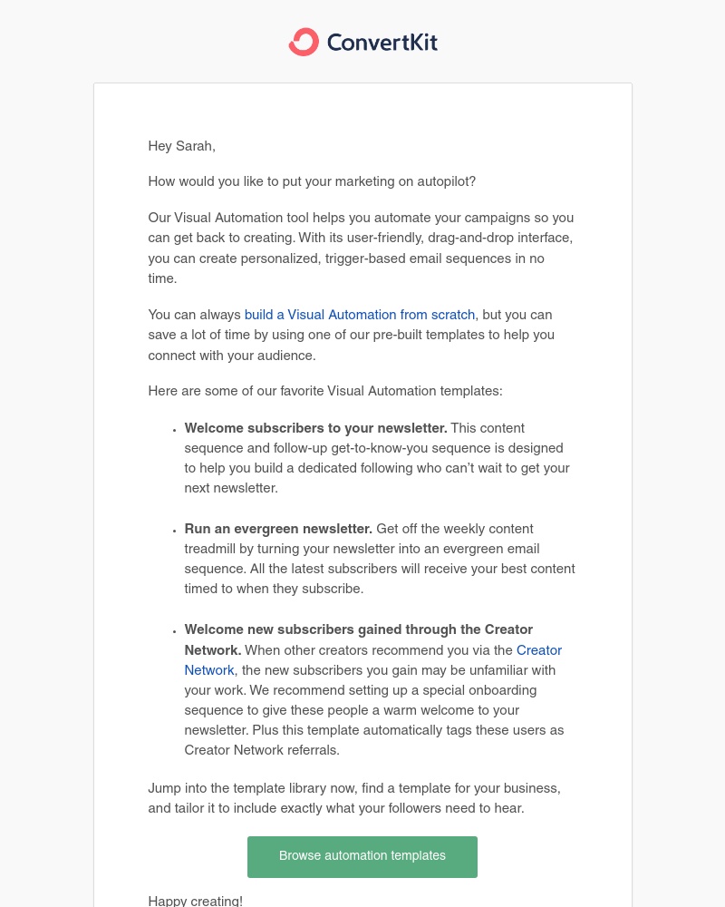 Kit - Want to automate your email marketing and save time?