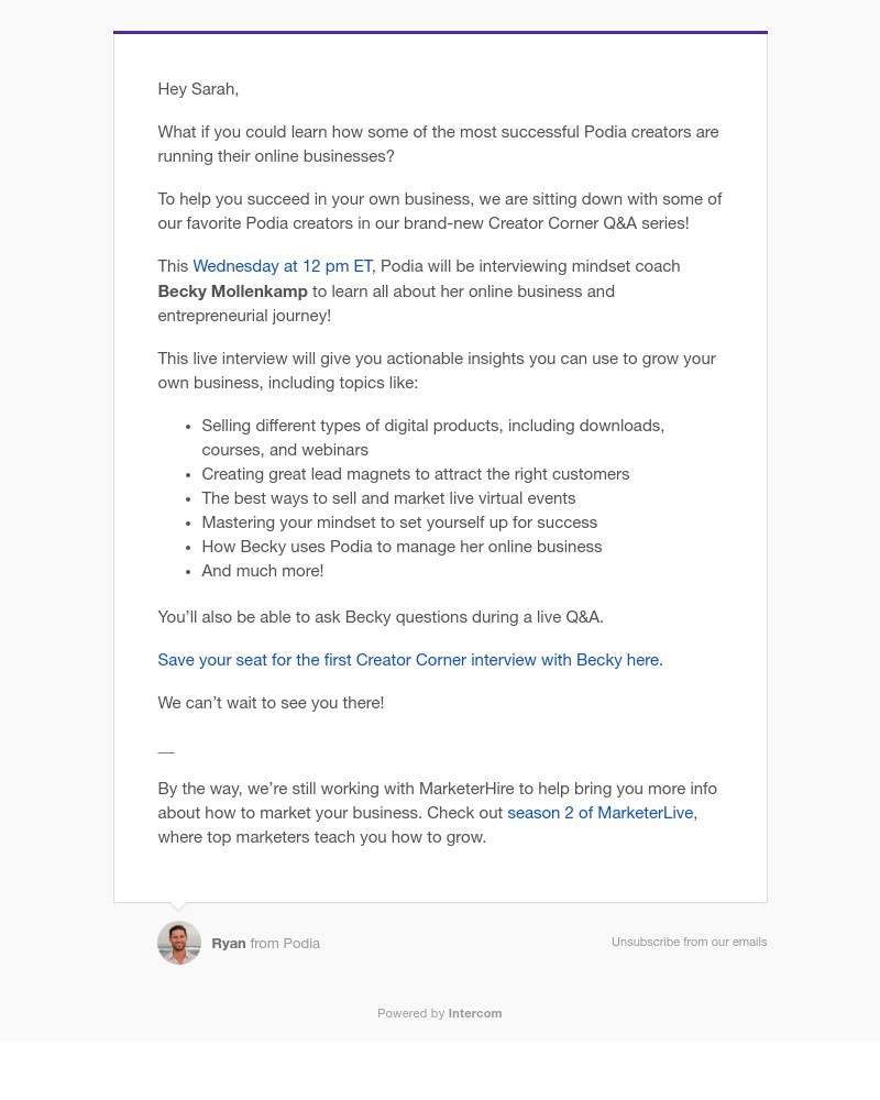 Podia - Want to learn from real Podia creators like you?