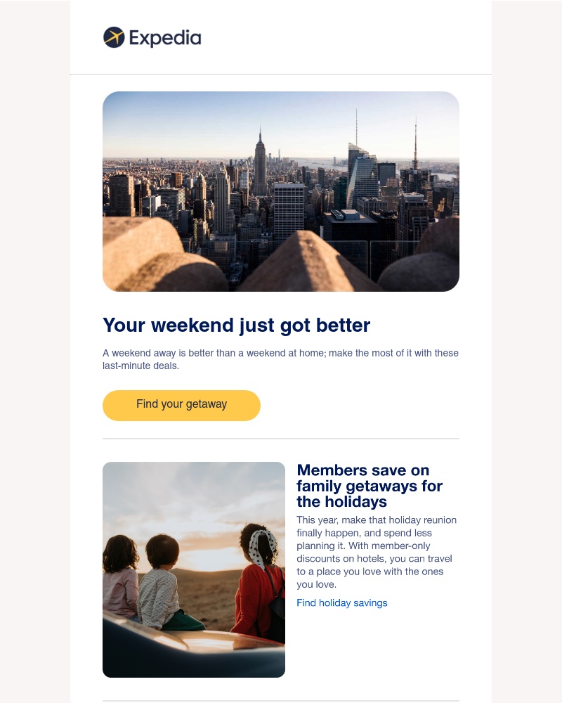Expedia - We made weekend plans for you.