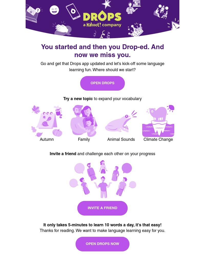 Drops - We (really) miss you, sarah