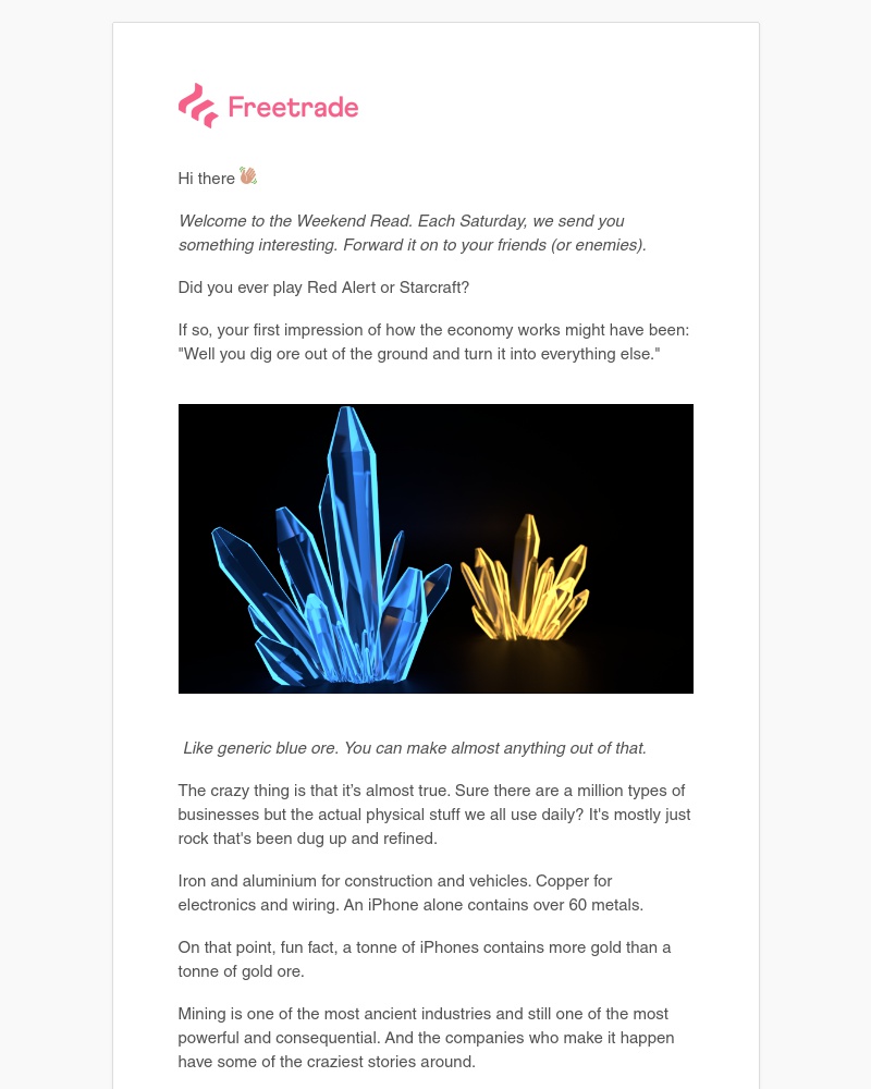 Freetrade - We require more minerals 👾