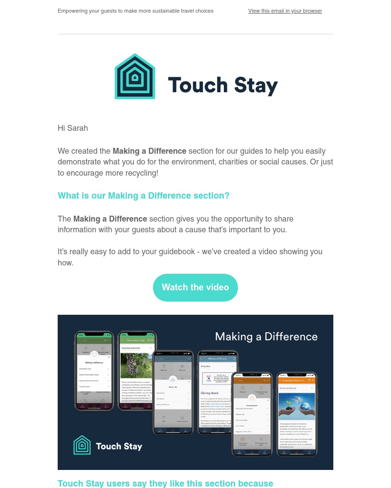 Touch Stay - We want to help you make a difference ❤