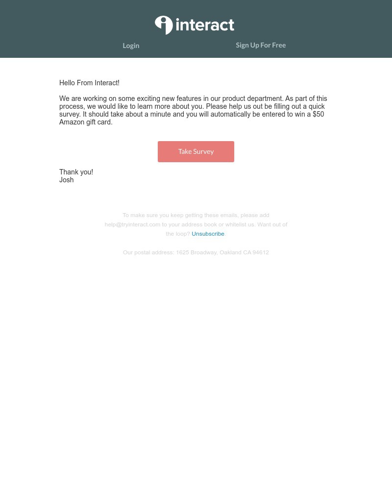 Interact - We want your feedback