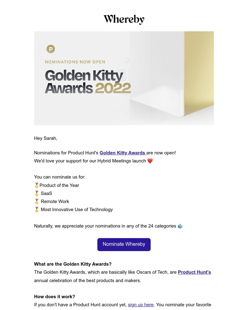 Whereby - We'd love your support!