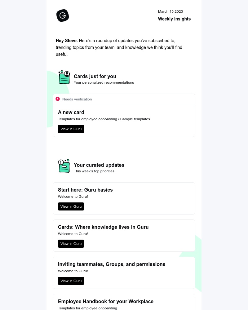 Guru - Weekly Insights