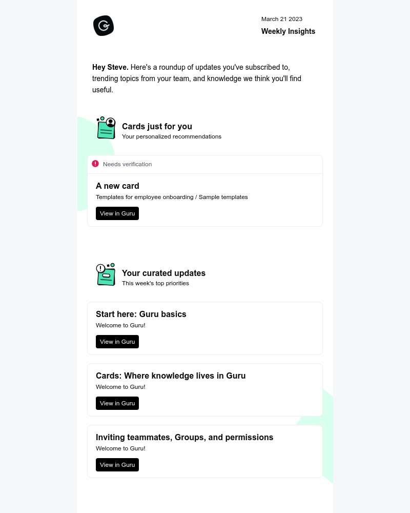 Guru - Weekly Insights