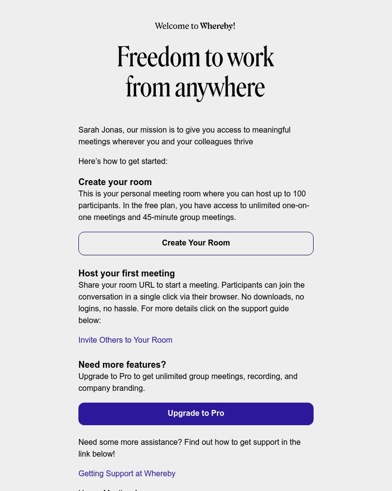 Whereby - Welcome. Let's get started