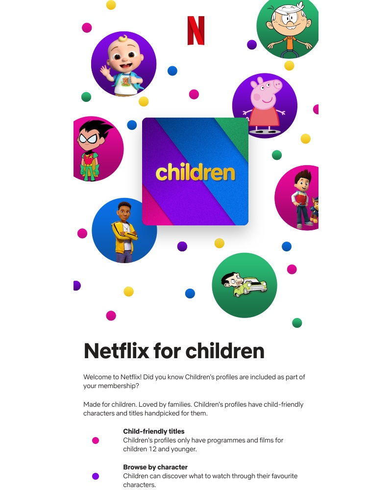 Netflix - Welcome! Netflix has a space just for children.