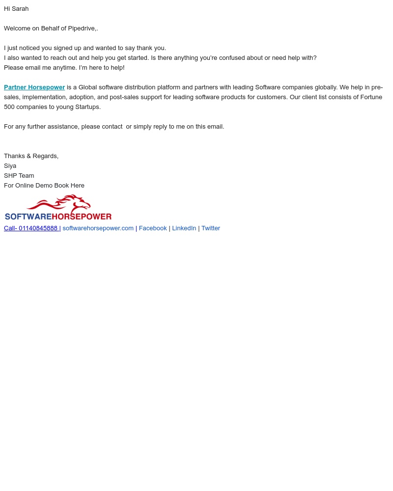 Pipedrive - Welcome on behalf of Pipedrive