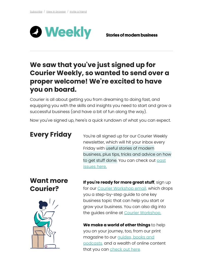 Mailchimp - 👋 Welcome to Courier Weekly